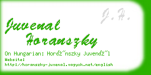 juvenal horanszky business card